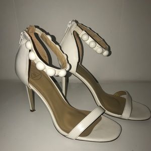 White studded heel
